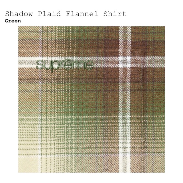 シュプリーム　Shadow Plaid Flannel Shirt Green