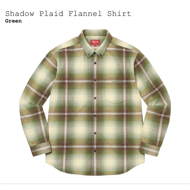 シュプリーム　Shadow Plaid Flannel Shirt Green