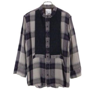 KENZO HOMME カジュアルシャツ 半袖 チェック柄 薄手 2 M グレー