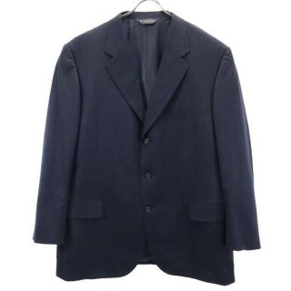 ブルックスブラザース(Brooks Brothers)のブルックスブラザーズ 日本製 ウール100％ ストライプ柄 テーラードジャケット 48 紺系 Brooks Brothers ビッグサイズ メンズ 【中古】  【230310】(ダッフルコート)