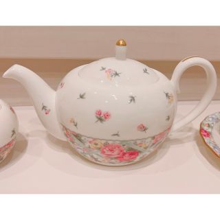 ノリタケ(Noritake)のノリタケウェディングモール ティーポットとケーキ皿(食器)