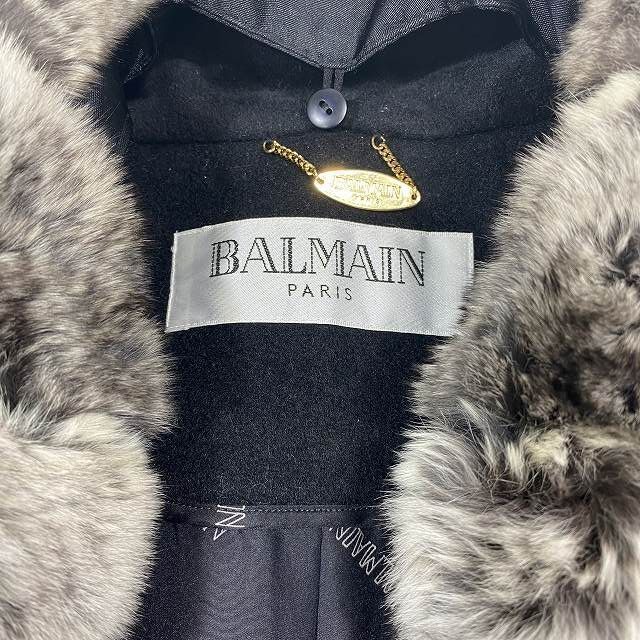 BALMAIN - 美品 バルマン チンチラファー カシミヤ100% ロングステンカラーコートの通販 by ベクトル ラクマ店｜バルマンならラクマ