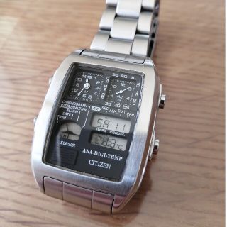 極美品【稼働品】CITIZENシチズン E820 グレー シルバー クロノグラフ