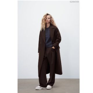 売切希望!!ZARA ロングコート リバーコート ブラウン-