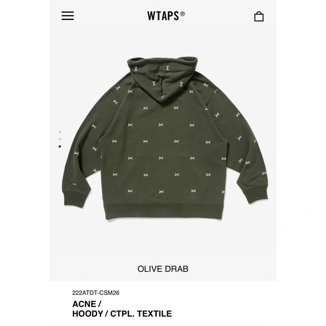 WTAPS ダブルタップス パーカー  オリーブ 02 M