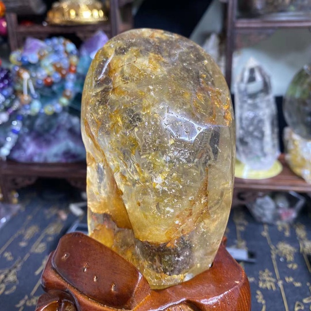 品質一番の 極希少 高透明 丑年/寅年 守護神 満金星虹色シトリン黄水晶