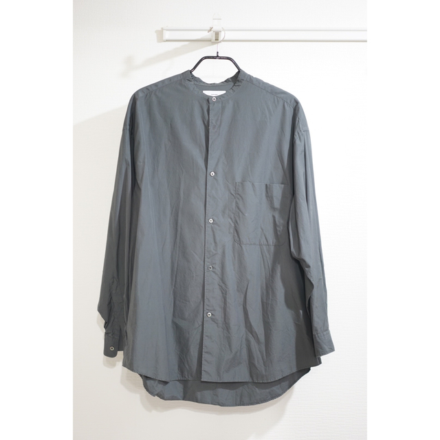 Broad L/S Oversized Band Collar Shirt 【オープニングセール】 8575