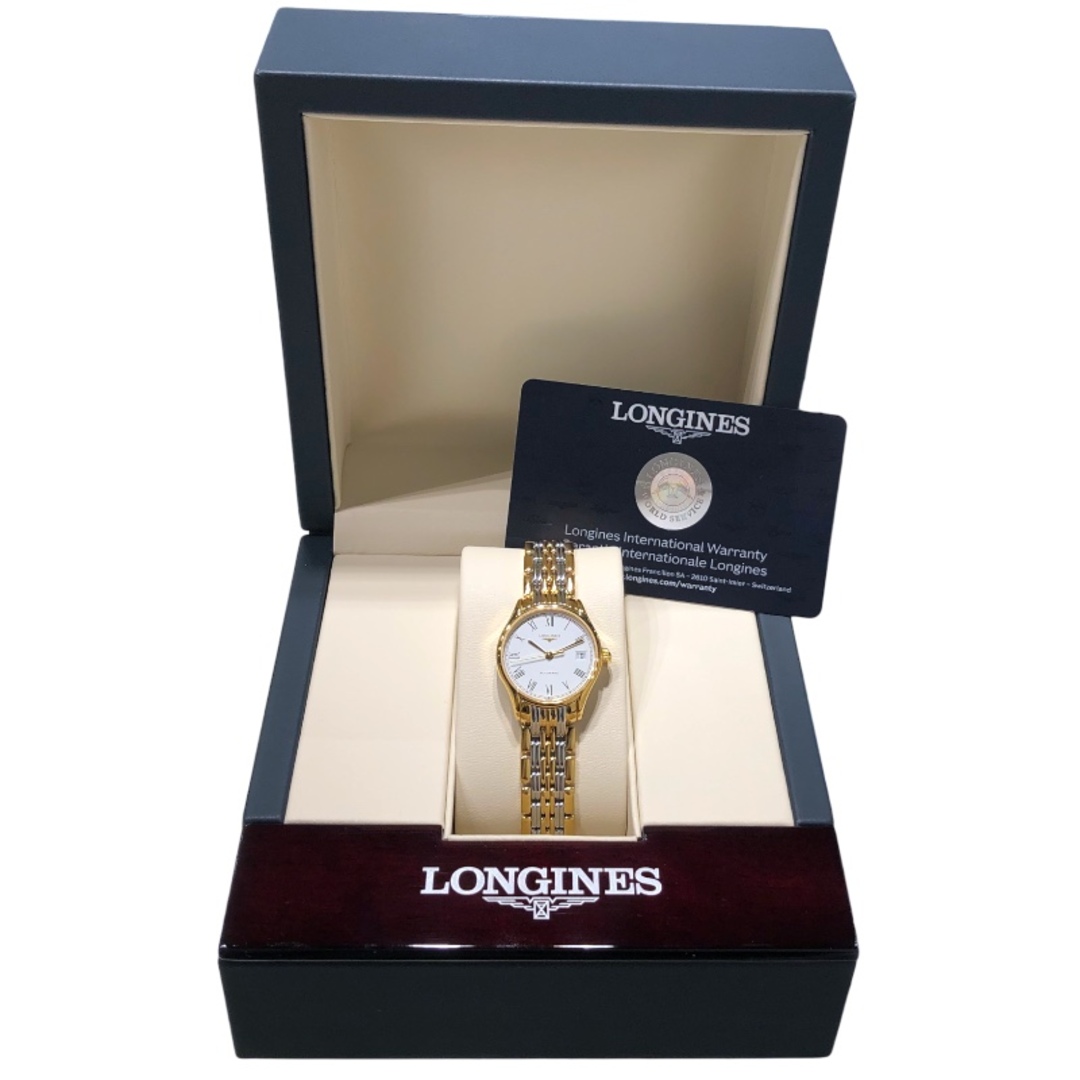 ロンジン LONGINES ロンジン リール  L4.360.2.11.7 ホワイト 金色めっき    自動巻き レディース 腕時計