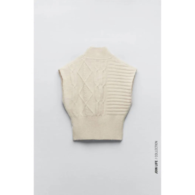 ZARA ハイネック ニットベスト XS 完売 ZARA ハイネック ニットベスト XS 完売