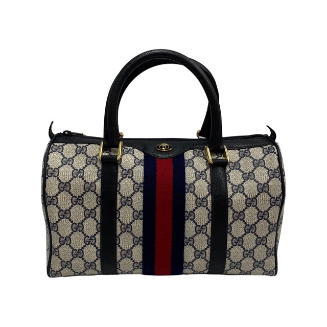 大人気新品 Gucci - 22684 ネイビー ボストンバッグ ミニ ハンドバッグ