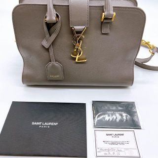 サンローラン カバス パールグレー 2WAYショルダー ハンドバッグ