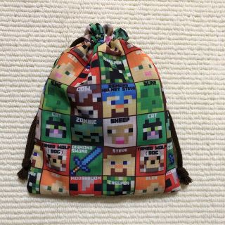 347🌟マインクラフト　巾着袋/コップ袋/給食袋(外出用品)