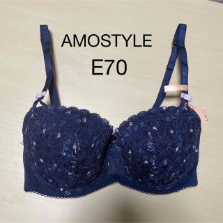 アモスタイル(AMO'S STYLE)のアモスタイル トリンプ　ブラジャー　E70 タイルプリント バルコネットブラ　㉘(ブラ)