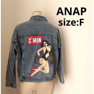 アナップ(ANAP)のアナップ anap バックプリント ジージャン レディース F レディース(Gジャン/デニムジャケット)