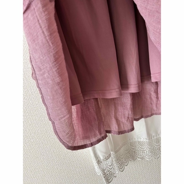 prose verse(プロズヴェール)のピンク　フレアロングスカート レディースのスカート(ロングスカート)の商品写真
