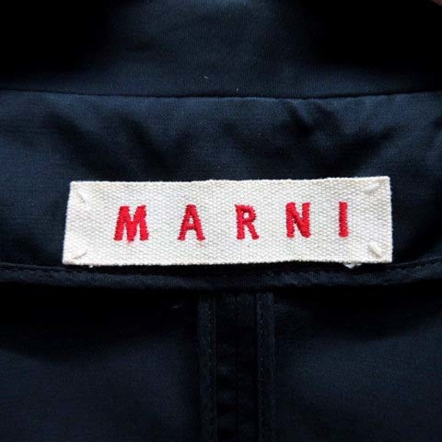 Marni(マルニ)のマルニ MARNI コットン サテン 半袖 スプリング ロング コート 比翼 紺 レディースのジャケット/アウター(その他)の商品写真
