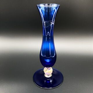 ベネチアングラス ムラノ 花瓶 NASON&MORETTI ブルー 金彩(花瓶)