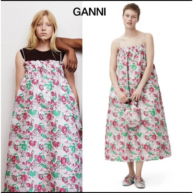 GANNI 3Dジャガードフラワードレス 人気ショップ www.skytrac.ca