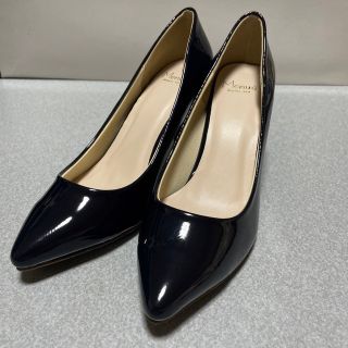 新品　未使用品　ネイビー　24.5センチ　美脚パンプス(ハイヒール/パンプス)