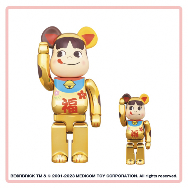 キャラクターグッズBE@RBRICK 招き猫 ペコちゃん 福 金メッキ 100% & 400%