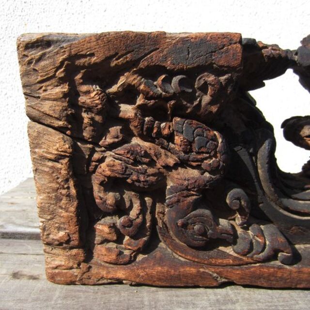 クーポン対象外】 17〜18世紀 インド 寺院の装飾 木彫 アンティーク