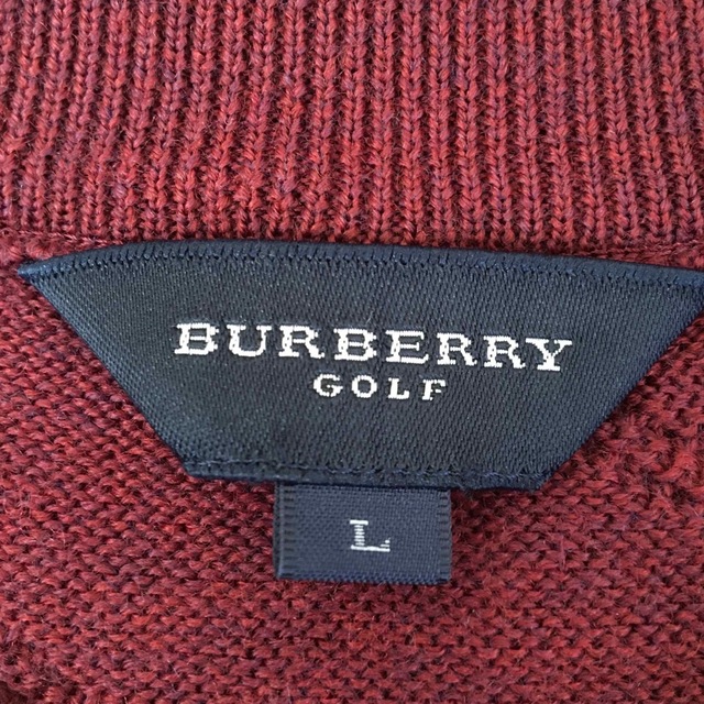 BURBERRY(バーバリー)のバーバリー　ニット　ワインレッド系　ライナー付き　L ノバチェック メンズのトップス(ニット/セーター)の商品写真