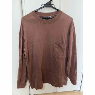 ユニクロ(UNIQLO)のUNIQLO U 長袖Tシャツ ブラウン(Tシャツ(長袖/七分))