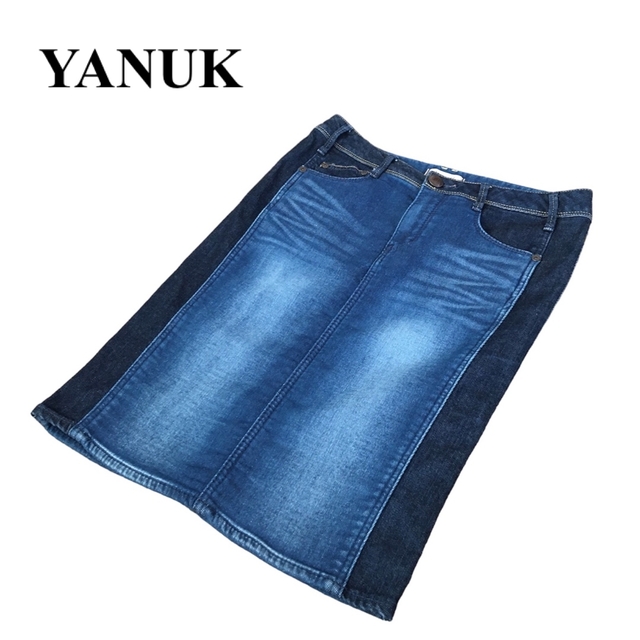 YANUK(ヤヌーク)のヤヌーク　デニムスカート　伸縮あり　S レディースのスカート(ひざ丈スカート)の商品写真