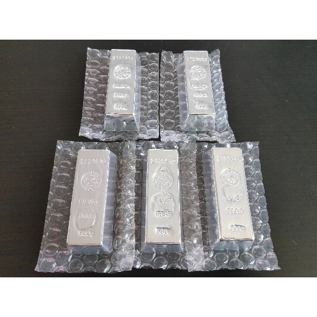500g【5本】 石福 シルバーインゴット 計算書有 徳力 銀 銀地金 www ... 徳力 500g 銀地金 銀 石福 銀地金 銀インゴット