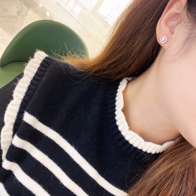 天然ダイヤモンドピアス3way　k18