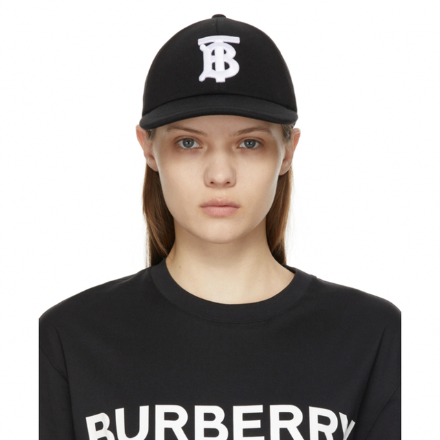 BURBERRY(バーバリー)のBURBERRY ブラック モノグラム キャップ L 本物 レディースの帽子(キャップ)の商品写真