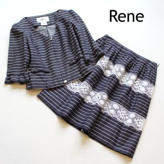 のスリット∴ René - 新品タグ付き♡Reneルネお受験スーツ36 ネイビー
