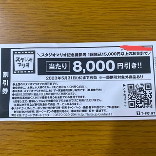 キタムラ(Kitamura)のスタジオマリオ　8000円引きクーポン券(その他)