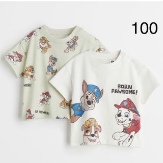 エイチアンドエム(H&M)の新品未開封　パウパトロール　Tシャツ　2枚セット　100(Tシャツ/カットソー)