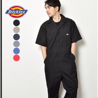 ディッキーズ(Dickies)のディッキーズ つなぎ 半袖 【未使用品】ブラック(サロペット/オーバーオール)