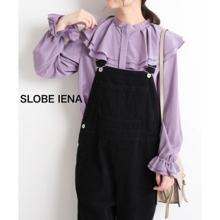 イエナ(IENA)の美品☆ SLOBE IENA デシンカスケードブラウス【手洗い可能】パープル(シャツ/ブラウス(長袖/七分))