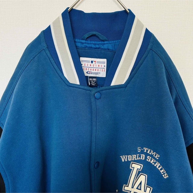 《大人気》MLB☆2XL ロサンゼルス・ドジャース ロゴ刺繍 スタジャン LA