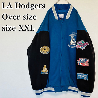 メジャーリーグベースボール(MLB)の《大人気》MLB☆2XL ロサンゼルス・ドジャース ロゴ刺繍 スタジャン LA(スタジャン)