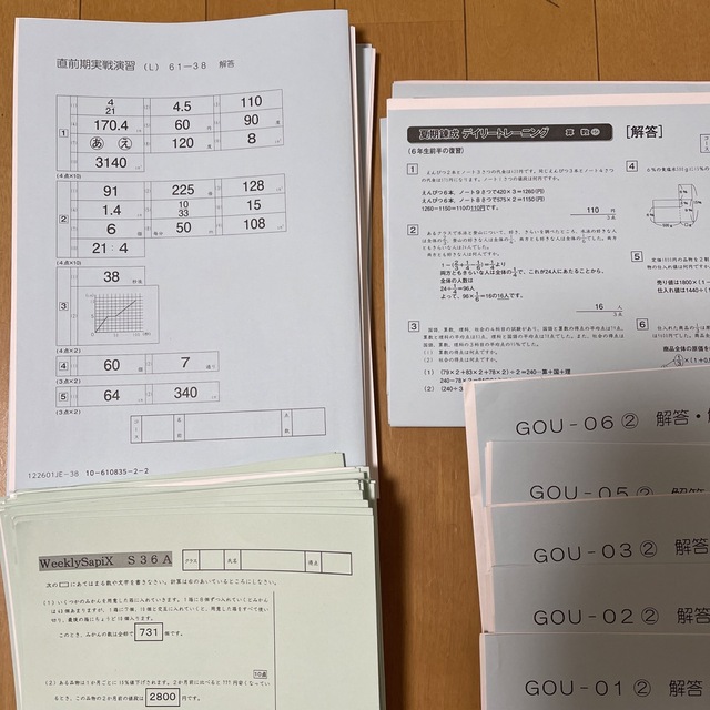 語学/参考書6年sapix算数2022一年分まとめプリントとデイリーチェック