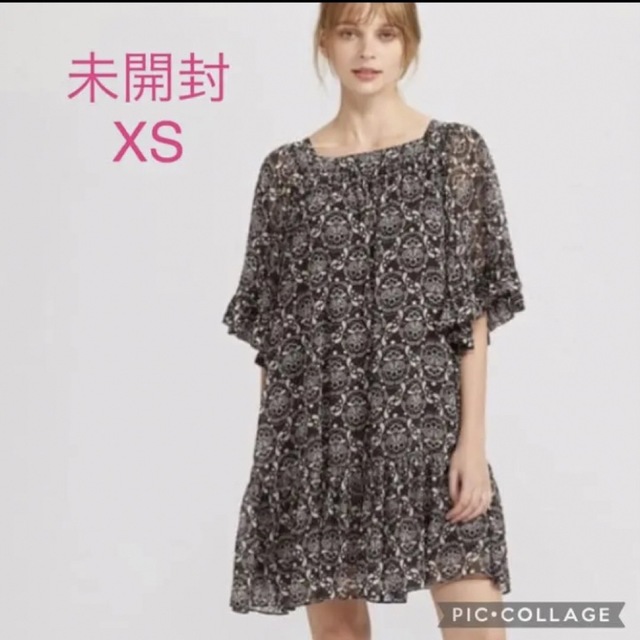 ANNA SUI(アナスイ)のレア　未開封　ユニクロ ANNA SUI シフォンワンピース XS レディースのワンピース(ひざ丈ワンピース)の商品写真