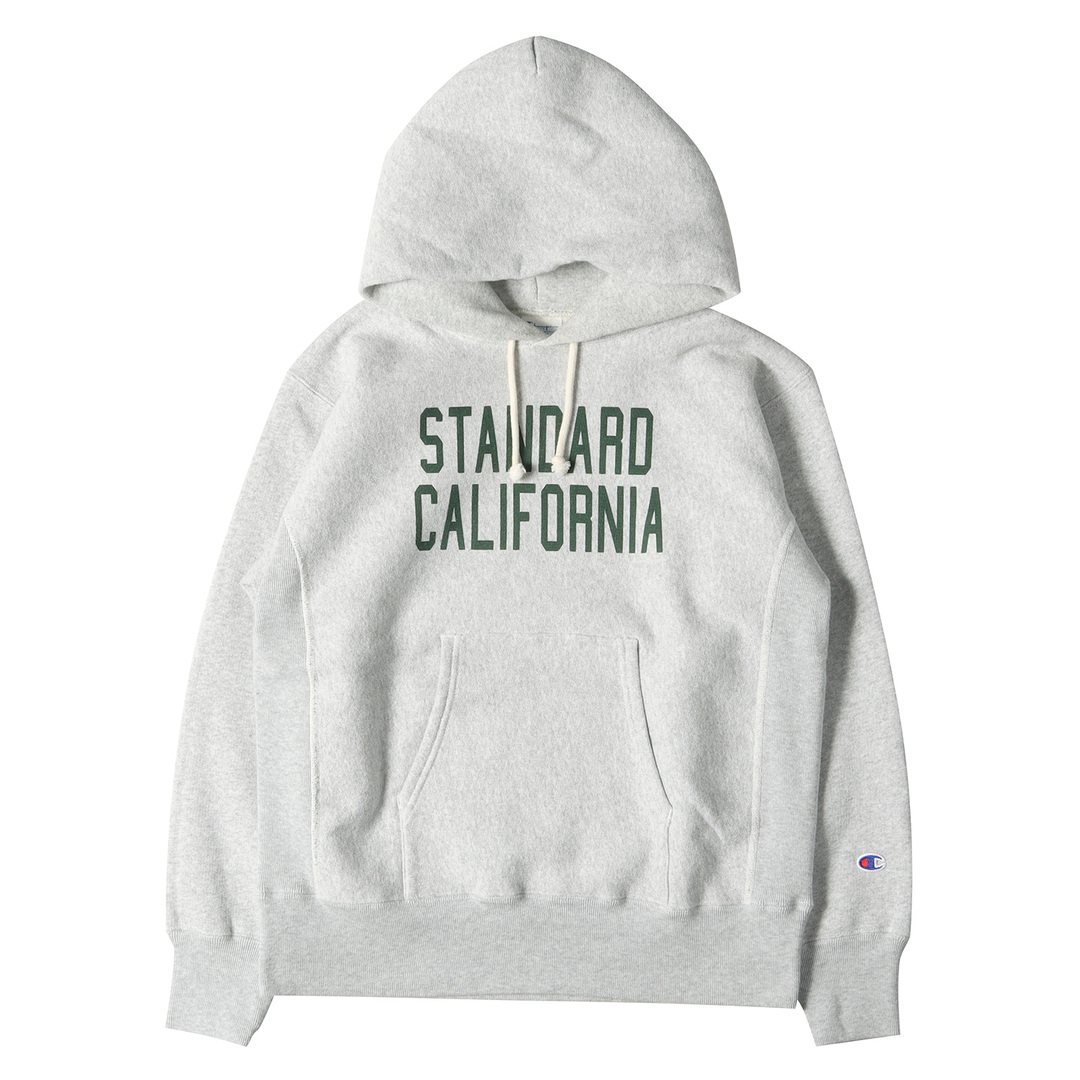 STANDARD CALIFORNIA スタンダードカリフォルニア Champion チャンピオン ブランドロゴ リバースウィーブ プルオーバー パーカー 21AW 販路限定 トップス フーディー スウェット ヘザーグレー M コラボ【メンズ】