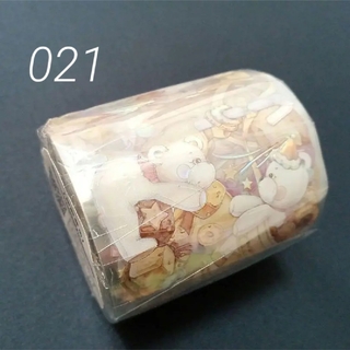 巻売 021★ 海外 マスキングテープ マステ PET 装飾 動物 熊 虹光(テープ/マスキングテープ)