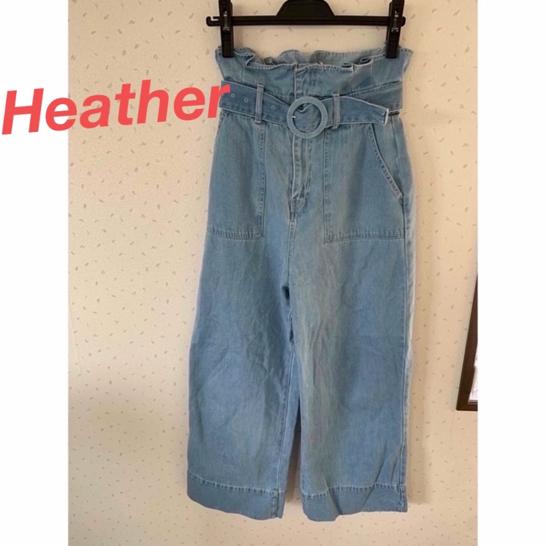 heather(ヘザー)の最終値下げです！　ヘザー　ワイドパンツ  デニムワイドパンツ  レディースのパンツ(デニム/ジーンズ)の商品写真