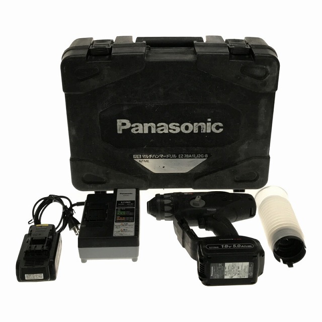 ☆品☆ Panasonic パナソニック 18V 充電 マルチハンマードリル EZ78A1LJ2G-B バッテリー2個(18V 5.0Ah) 充電器+ケース 67250