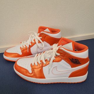 ジョーダン(Jordan Brand（NIKE）)の26.5cm NIKE AIR JORDAN MID ORANGE/WHITE(スニーカー)