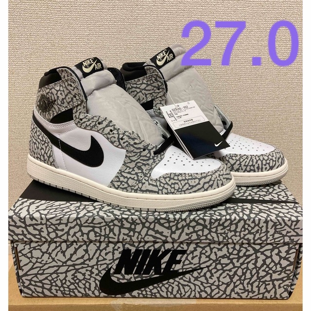 270cmUS9状態Nike Air Jordan 1 High OG White Cement