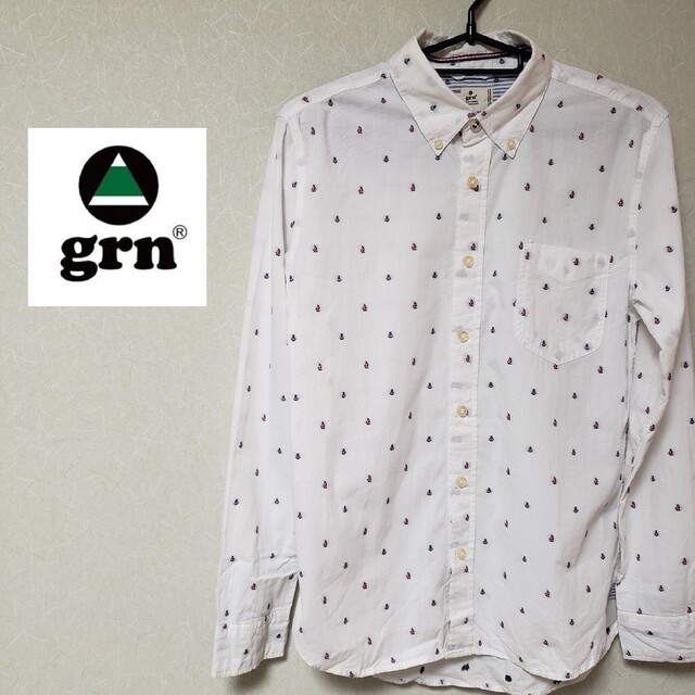 grn(ジーアールエヌ)のgrn ヨット＆イカリ柄ドットシャツ メンズのトップス(シャツ)の商品写真