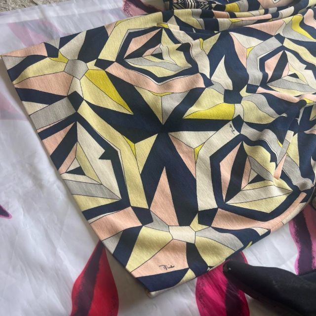 良品】EMILIO PUCCI プッチ柄 膝丈ワンピース 長袖 総柄 M てなグッズ