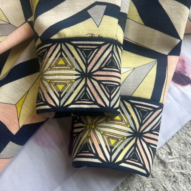 良品】EMILIO PUCCI プッチ柄 膝丈ワンピース 長袖 総柄 M てなグッズ