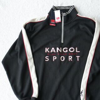 新品 90s KANGOL カンゴール ハーフジップ 刺繍ロゴ ジャージ M